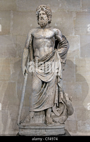 Asclepio dio della medicina copia romana 2 cent annuncio originale greco Timotheos da 4 cent BC Foto Stock