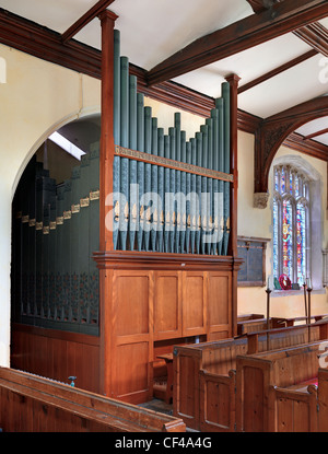 L'organo a canne in Santa Maria Maddalena chiesa in Barkway. Foto Stock