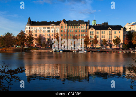 Fine del pomeriggio e il tramonto a Helsinki. La Finlandia, la Scandinavia, Nord Europa, Mar Baltico, UE. Foto Stock