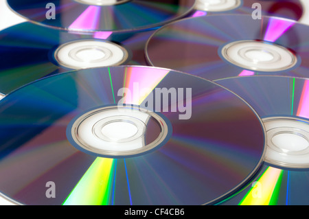 Sfondo di molti Shiny Compact Disc CD Foto Stock