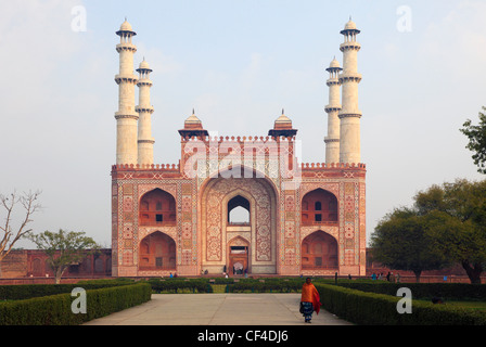 India, Uttar Pradesh, Agra, Sikandra, Akbar il Mausoleo, Foto Stock