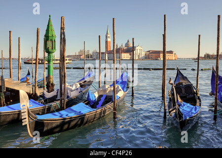 Venezia e gondole, San Giorgio Maggiore Monastero Foto Stock