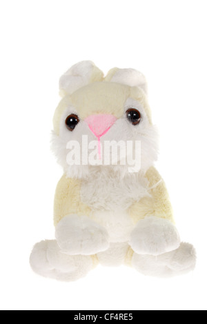 Giocattolo di coniglio foto sullo sfondo bianco Foto Stock