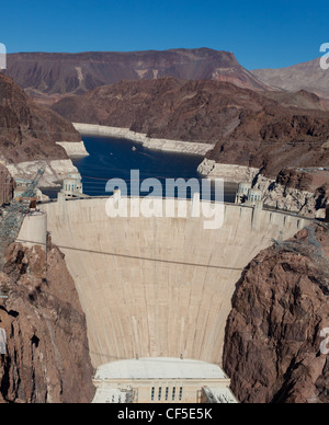 La diga di Hoover sul fiume Colorado e il Lago Mead Arizona Foto Stock