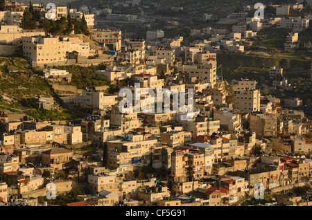 Villaggio arabo sul pendio del Monte degli Ulivi a Gerusalemme, Israele. Foto Stock