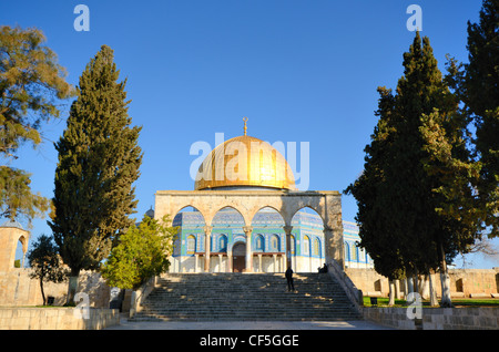 Cupola della Roccia sulla Spianata delle Moschee di Gerusalemme, Israele. Foto Stock