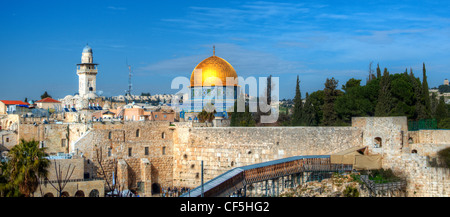 Gerusalemme, Israele panorama panorama urbano della città vecchia. Foto Stock