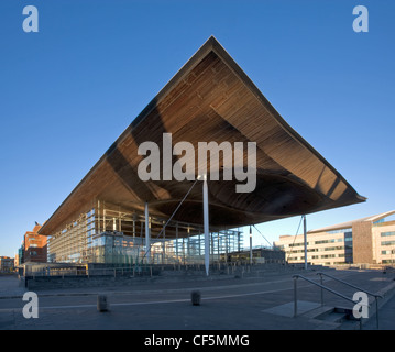 Vista esterna del National Assembly for Wales edificio. Foto Stock