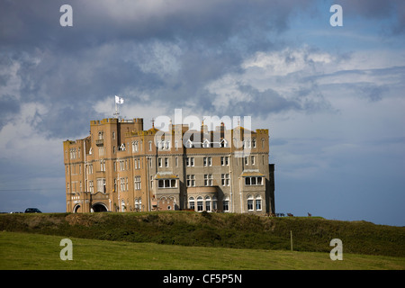 Re Artù di Camelot Hotel castello di Tintagel, Cornwall Foto Stock