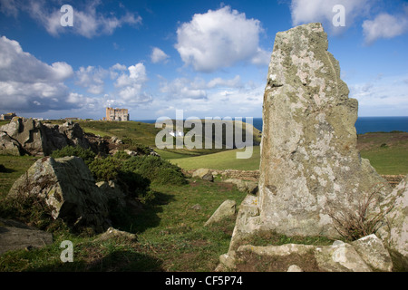 Re Artù di Camelot Hotel castello di Tintagel, Cornwall Foto Stock