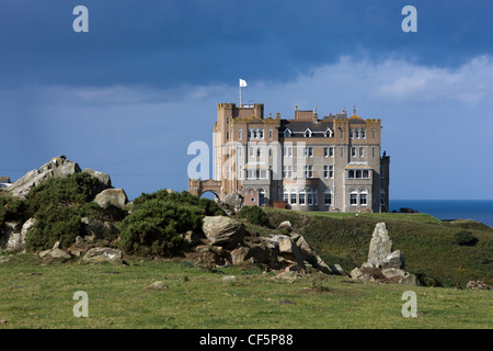 Re Artù di Camelot Hotel castello di Tintagel, Cornwall Foto Stock