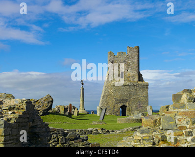 Rovine del XIII secolo Aberystwyth Castle. Foto Stock