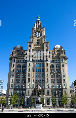 Il Royal Liver Building sul molo di testa in Liverpool. Si tratta di uno di Liverpool Tre Grazie. Foto Stock