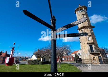 Harwich alto faro, costruito da John Rennie Senior in 1818 e smantellata nel 1863. Essa segna la fine del 81 miglio ess Foto Stock