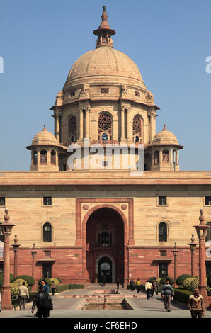 India, Delhi, segreteria, blocco del nord, il palazzo del governo, Foto Stock