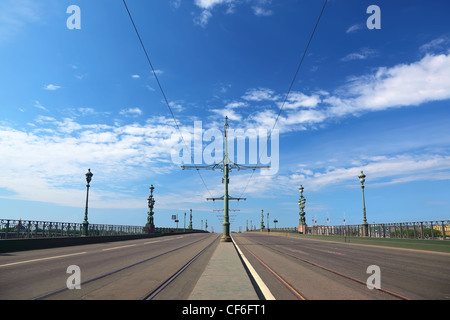 San Pietroburgo - 22 Maggio: Ponte Troitsky spento per la riparazione di asfalto il 22 maggio 2010 in San Pietroburgo , Russia. Foto Stock