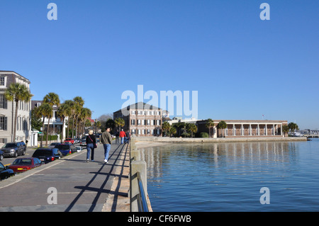 La batteria promenade, Charleston, Carolina del Sud Foto Stock