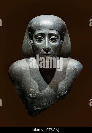 Statua frammento di 525 BC uomo età 26 dinastia egizia Egitto Foto Stock