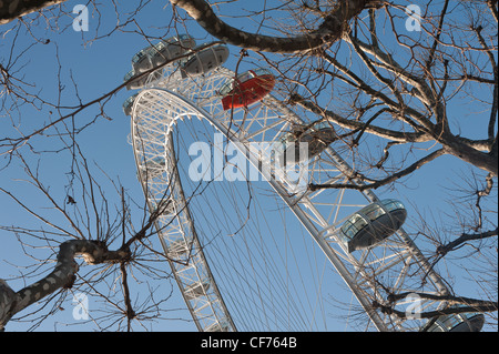 Dettaglio di EDF Energy British Airways London Eye Millennium Wheel Inghilterra South Bank Foto Stock