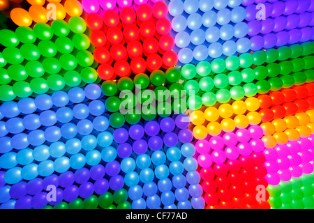 Multi-pattern colorati di luci a LED in un display di illuminazione Foto Stock