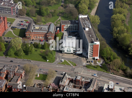 Vista aerea dell'Università di Salford edificio principale Foto Stock