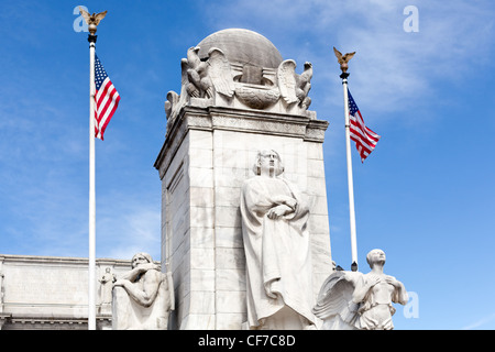 Columbus statua scolpita da Lorado Taft nel 1911 di fronte la Union Station di Washington DC. Morì nel 1936 Foto Stock