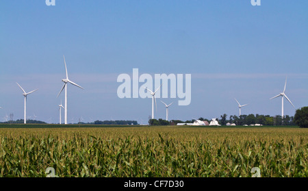 Terreni agricoli americani del sud del Minnesota MI con turbine eoliche immagini foto fotografia area senza deriva vendita per su alamy negli USA US ad alta risoluzione Foto Stock
