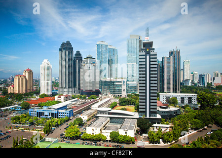 Indonesia asia, Giacarta, città, quartiere degli affari, South Central Jakarta, skyline, business, grattacieli, edifici Foto Stock