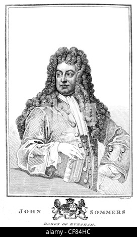 John Somers primo Baron Somers PC FRS 1651 1716 English Whig giurista più sette Vescovi Signore alto Cancelliere di Inghilterra Foto Stock
