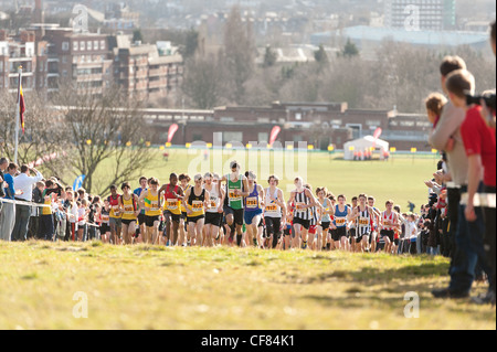 Sotto 15 ragazzi National Cross Country Championships di Parliament Hill sabato 25 febbraio 2012 Londra Foto Stock