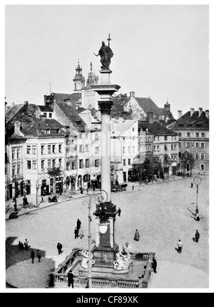 1926 Il Palazzo Reale nella vecchia città di Varsavia, Polonia. La piazza del palazzo Varsavia re di Polonia monumento Foto Stock