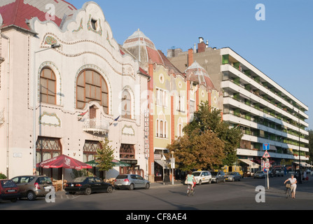 Edifici Art Nouveau in Kecskemet, Ungheria Foto Stock