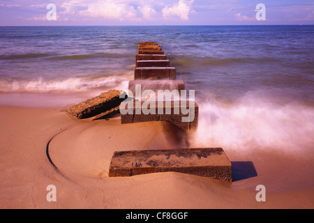 Tramonto a Port Dickson spiaggia di Negeri Sembilan, Malaysia. Foto Stock