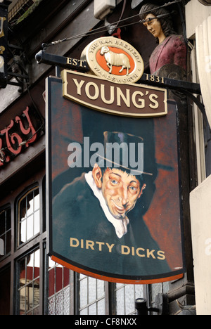 Dirty Dicks public house di Bishopsgate, città di Londra, Inghilterra Foto Stock