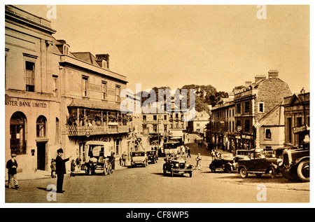 Frome Market Place classic cars auto street town shop negozi commercio Somerset South West England Europa REGNO UNITO TURISMO Foto Stock