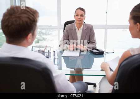Avvocato di consigliare i suoi clienti Foto Stock