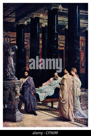 Un amante dell'arte da Sir Lawrence Alma tadema marmo romana Colonna Palace ricchi statua corte tempio mansion romani collezionista d'arte Foto Stock