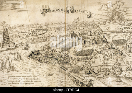 Italiano di guerra del 1542-1546. Assedio di Boulogne (1544) durante il re Enrico VIII di Inghilterra del terzo invasione della Francia. Foto Stock