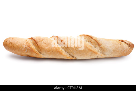 Baguette francese isolati su sfondo bianco Foto Stock