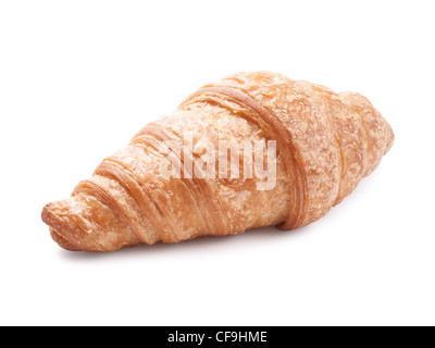 Croissant fresco isolato su sfondo bianco Foto Stock