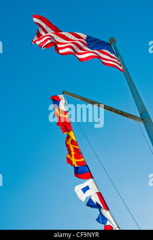 Bandiere internazionali battenti Foto Stock