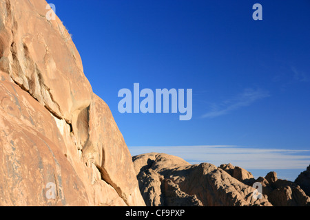 Vista dalla cima del Sinai, Egitto. Foto Stock