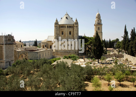 Chiesa della Dormizione della Madre di Dio sul monte Sion e a Gerusalemme, Israele Foto Stock