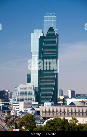 Russia, Europa, Mosca, città moderna, Skyline, grattacieli, architettura, vetro Foto Stock