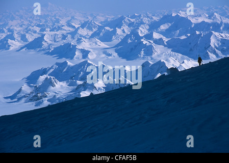 Arrampicata nel Parco Nazionale Kluane, Yukon, Canada. Foto Stock