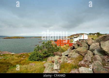 Casa sulle rive del Red Cliff, Terranova e Labrador, Canada. Foto Stock