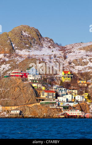 La batteria in inverno, St. John's Harbour, Terranova e Labrador, Canada. Foto Stock