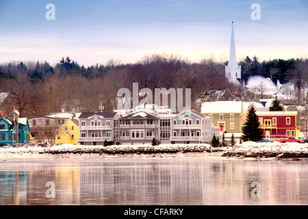 Inverno a Mahone Bay, Nova Scotia, Canada. Foto Stock
