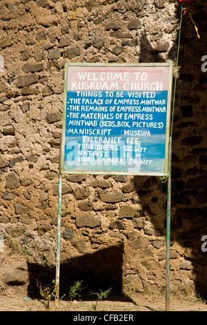 Imperatrice Mentewab Kuskuam del suo royal composto in Gonder, Etiopia Foto Stock