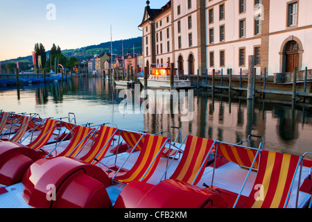 Rorschach, casa di grano, Svizzera canton San Gallo, lago, lago di Costanza, Porto, porto, riflessione, house, casa, ex Foto Stock